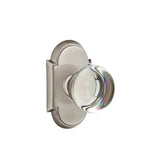 Emtek - Privacy, No.8 Rosette, Providence Crystal Knob, US15A - Pewter