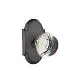 Emtek - Privacy, No.8 Rosette, Providence Crystal Knob, US19 - Flat Black