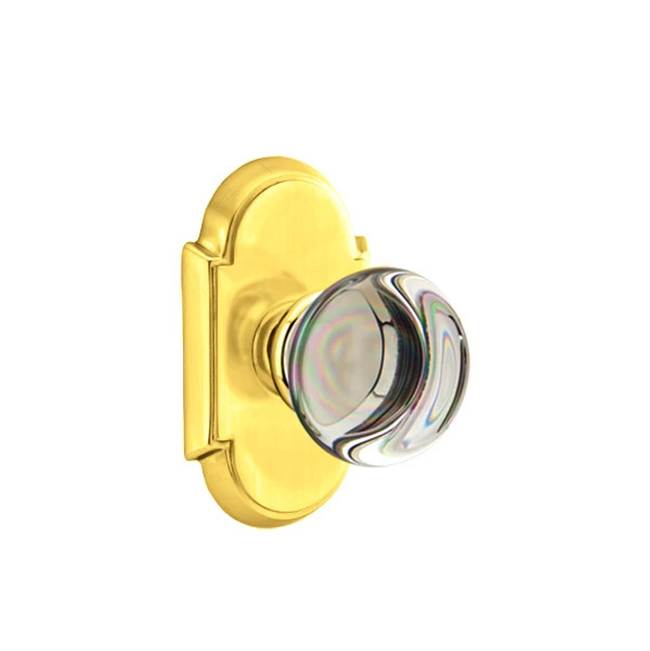 Emtek - Privacy, No.8 Rosette, Providence Crystal Knob, US3 Lifetime - Polished Brass