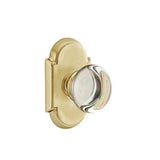 Emtek - Privacy, No.8 Rosette, Providence Crystal Knob, US4 - Satin Brass