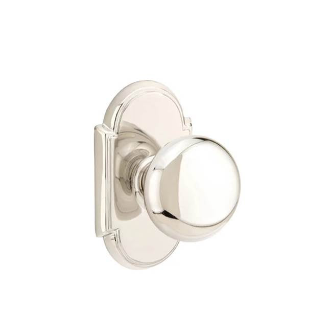 Emtek - Concealed, Passage, No.8 Rosette, Providence Knob, US14 - Polished Nickel