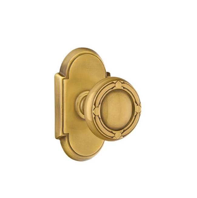 Emtek - Concealed, Privacy, No.8 Rosette, Ribbon and Reed Knob, US7 - French Antique
