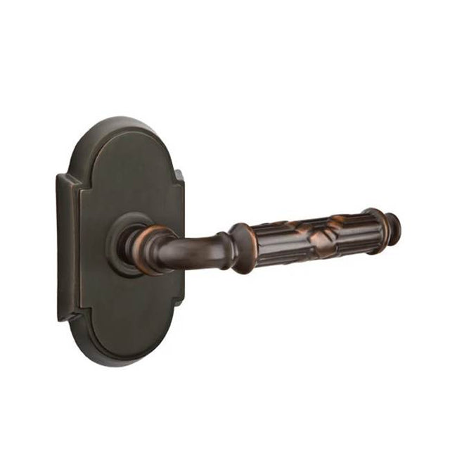 Emtek - Passage, No.8 Rosette, Ribbon and Reed Lever, RH, US10B - Oil Rubbed Bronze