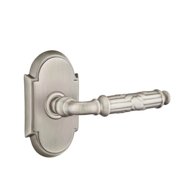 Emtek - Privacy, No.8 Rosette, Ribbon and Reed Lever, LH, US15A - Pewter