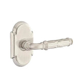 Emtek - Privacy, No.8 Rosette, Ribbon and Reed Lever, LH, US15 - Satin Nickel