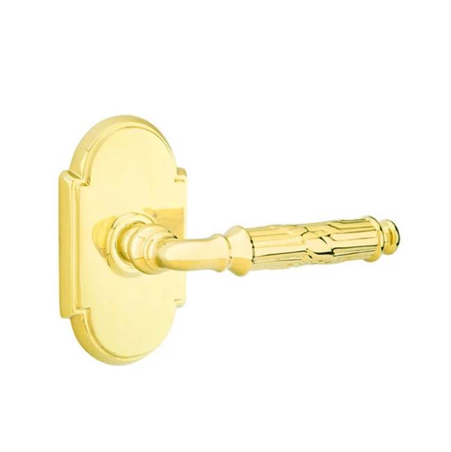 Emtek - Passage, No.8 Rosette, Ribbon and Reed Lever, RH, US3 Lifetime - Polished Brass
