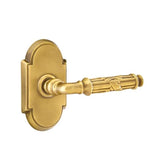 Emtek - Privacy, No.8 Rosette, Ribbon and Reed Lever, LH, US7 - French Antique