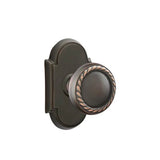 Emtek - Concealed, Passage, No.8 Rosette, Rope Knob, US10B - Oil Rubbed Bronze