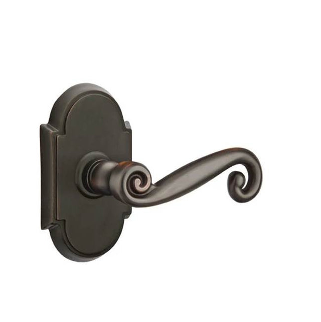 Emtek - Passage, No.8 Rosette, Rustic Lever, RH, US10B - Oil Rubbed Bronze
