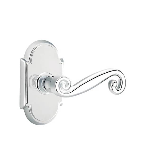 Emtek - Passage, No.8 Rosette, Rustic Lever, RH, US26 - Polished Chrome