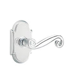 Emtek - Privacy, No.8 Rosette, Rustic Lever, RH, US26 - Polished Chrome