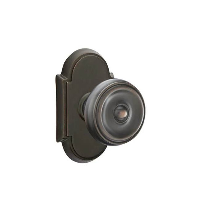 Emtek - Concealed, Privacy, No.8 Rosette, Waverly Knob, US10B - Oil Rubbed Bronze