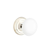 Emtek - Concealed, Passage, Regular Rosette, Ice White Knob, US10B - Oil Rubbed Bronze