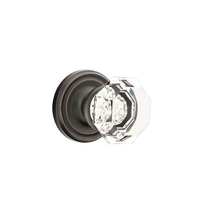 Emtek - Privacy, Regular Rosette, Old Town Crystal Knob, US10B - Oil Rubbed Bronze