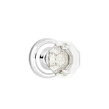 Emtek - Concealed, Privacy, Regular Rosette, Old Town Clear Knob, US26 - Polished Chrome