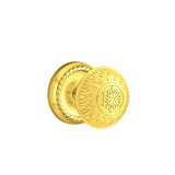 Emtek - Passage, Rope Rosette, Lancaster Knob, US3 Lifetime - Polished Brass