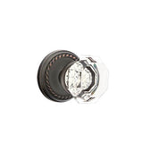 Emtek - Privacy, Rope Rosette, Old Town Crystal Knob, US10B - Oil Rubbed Bronze