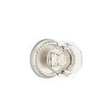 Emtek - Concealed, Privacy, Rope Rosette, Old Town Clear Knob, US15 - Satin Nickel