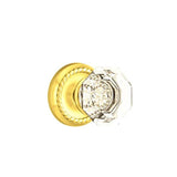 Emtek - Dummy, Rope Rosette, Old Town Clear Crystal Knob, US3NL - Unlacquered Brass