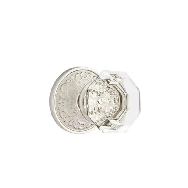 Emtek - Concealed, Passage, Lancaster Rosette, Old Town Clear Knob, US15 - Satin Nickel