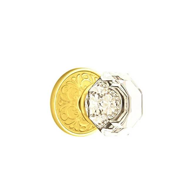 Emtek - Concealed, Passage, Lancaster Rosette, Old Town Clear Knob, US3 Lifetime - Polished Brass