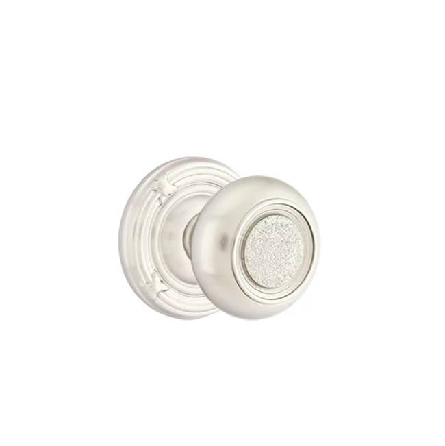 Emtek - Concealed, Privacy, Ribbon and Reed Rosette, Belmont Knob, US15 - Satin Nickel