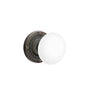 Emtek - Concealed, Privacy, Ribbon and Reed Rosette, Ice White Knob, US10B - Oil Rubbed Bronze