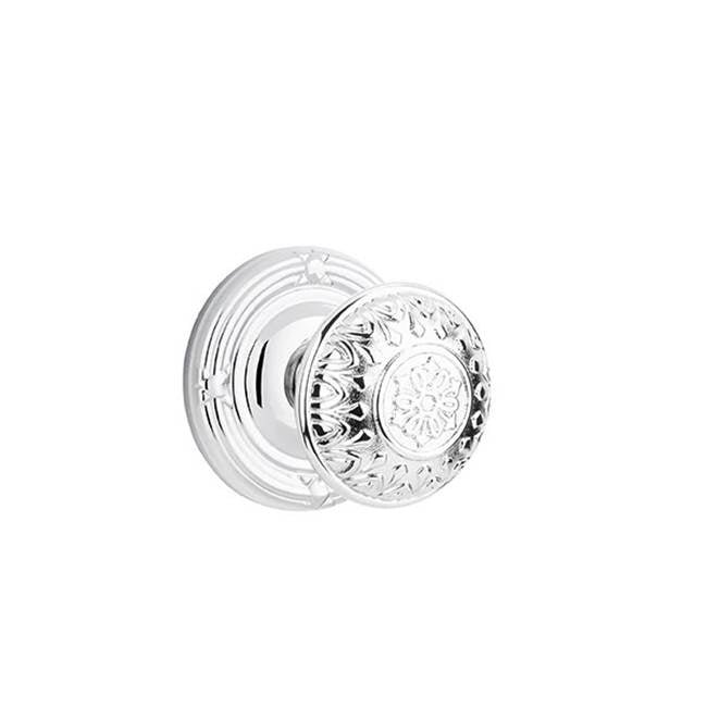 Emtek - Passage, Ribbon and Reed Rosette, Lancaster Knob, US26 - Polished Chrome