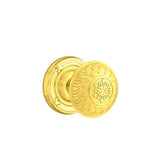 Emtek - Passage, Ribbon and Reed Rosette, Lancaster Knob, US3 Lifetime - Polished Brass