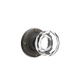 Emtek - Concealed, Privacy, Ribbon and Reed Rosette, Lowell Crystal Knob, US10B - Oil Rubbed Bronze