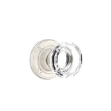 Emtek - Concealed, Privacy, Ribbon and Reed Rosette, Lowell Crystal Knob, US15 - Satin Nickel
