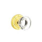 Emtek - Dummy, Ribbon and Reed Rosette, Lowell Crystal Knob, US3 Lifetime - Polished Brass