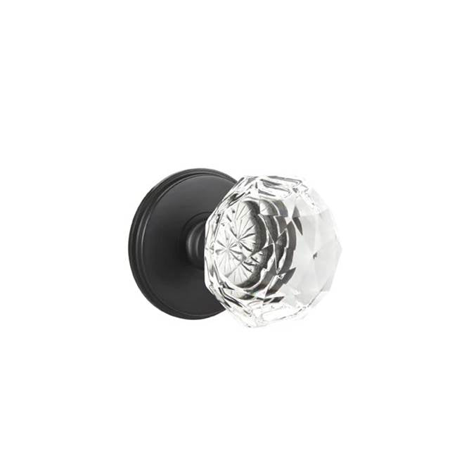 Emtek - Privacy, Watford Rosette, Diamond Crystal Knob, US19 - Flat Black
