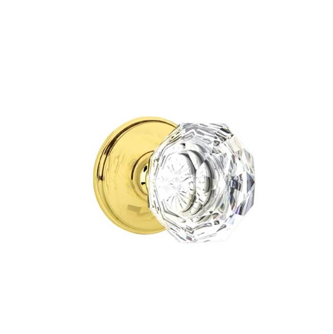Emtek - Dummy, Watford Rosette, Diamond Crystal Knob, US3 - Polished Brass