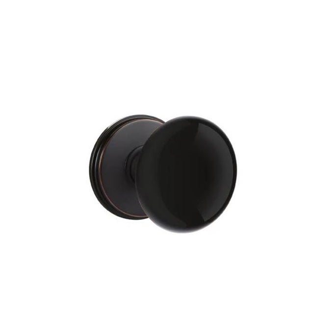 Emtek - Privacy, Watford Rosette, Ebony Porcelain Knob, US10B - Oil Rubbed Bronze