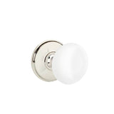 Emtek - Privacy, Watford Rosette, Ice White Porcelain Knob, US14 - Polished Nickel