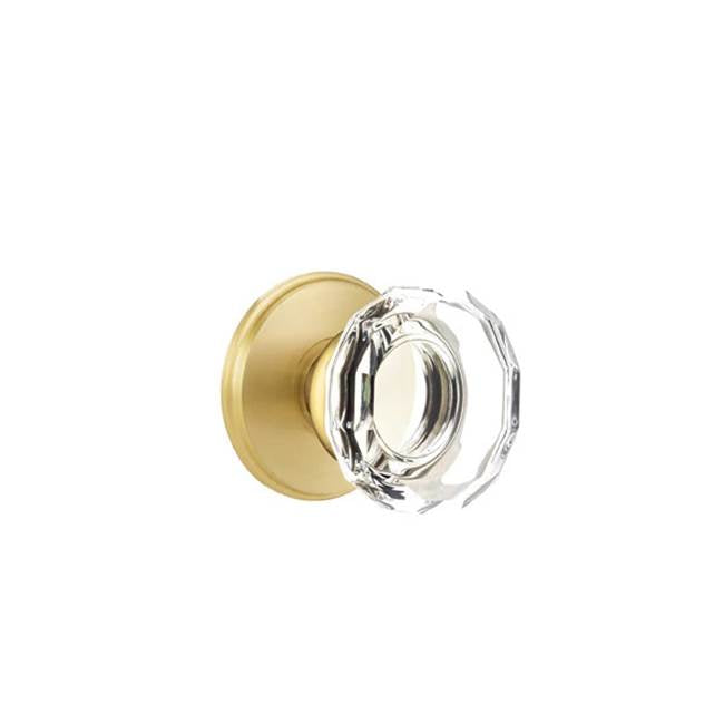 Emtek - Passage, Watford Rosette, Lowell Crystal Knob, US4 - Satin Brass