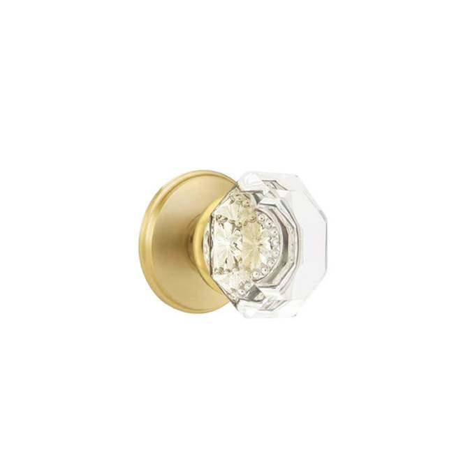 Emtek - Dummy, Watford Rosette, Old Town Crystal Knob, US4 - Satin Brass