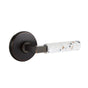Emtek - Select Passage, Watford Rosette US10B, L-Square Stem US10B, Light Terrazzo Handle, LH - Oil Rubbed Bronze