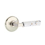 Emtek - Select Privacy, Watford Rosette US14, L-Square Stem US14, Light Terrazzo Handle, LH - Polished Nickel