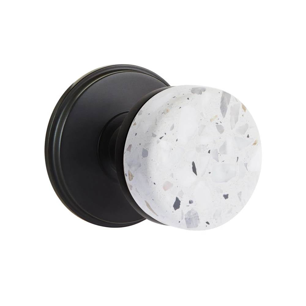 Emtek - Select Dummy, Watford Rosette US19, Conical Stem US19, Light Terrazzo Knob - Flat Black