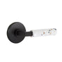 Emtek - Select Privacy, Watford Rosette US19, L-Square Stem US19, Light Terrazzo Handle, LH - Flat Black