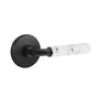 Emtek - Select Privacy, Watford Rosette US19, R-Bar Stem US19, Light Terrazzo Handle, LH - Flat Black