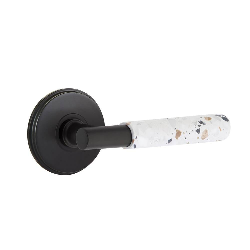 Emtek - Select Dummy, Watford Rosette US19, T-Bar Stem US19, Light Terrazzo Handle - Flat Black