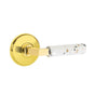 Emtek - Select Privacy, Watford Rosette US3NL, L-Square Stem US3NL, Light Terrazzo Handle, LH - Unlacquered Brass