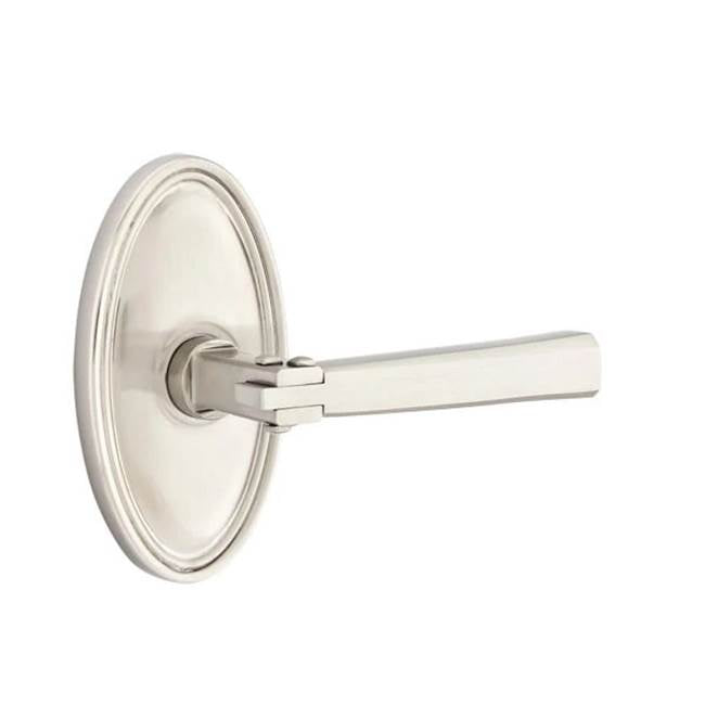 Emtek - Privacy, Oval Rosette, Arts and Crafts Lever, LH, US15 - Satin Nickel