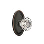 Emtek - Concealed, Privacy, Oval Rosette, Astoria Clear Knob, US10B - Oil Rubbed Bronze