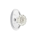 Emtek - Concealed, Passage, Oval Rosette, Astoria Clear Knob, US26 - Polished Chrome