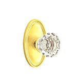 Emtek - Passage, Oval Rosette, Astoria Crystal Knob, US3NL - Unlacquered Brass