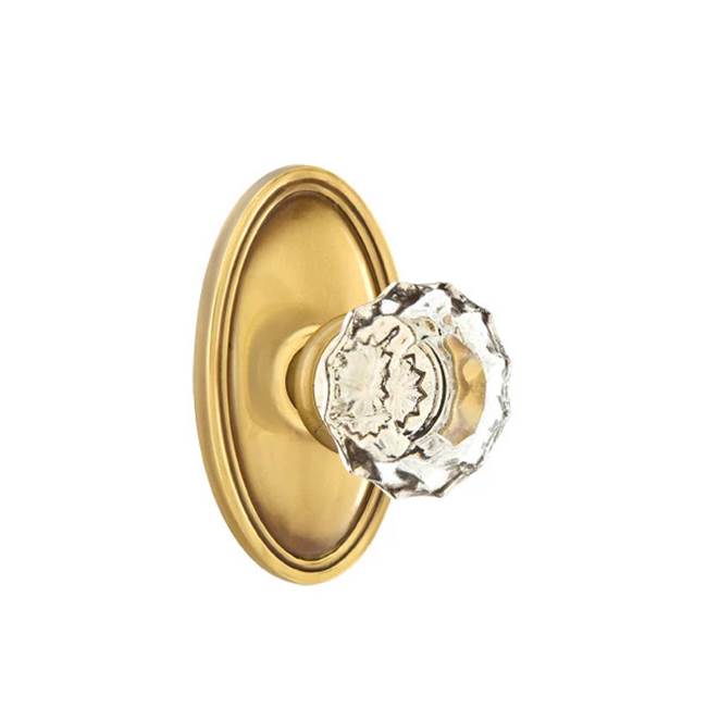 Emtek - Privacy, Oval Rosette, Astoria Crystal Knob, US7 - French Antique